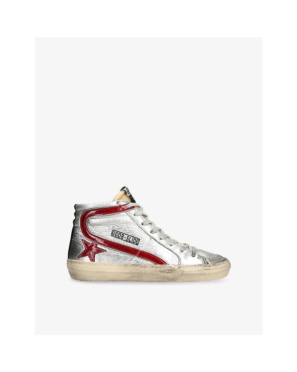 Golden Goose Deluxe Brand Multicolor Slide 81521 Metallic-Leather High-Top Trainers