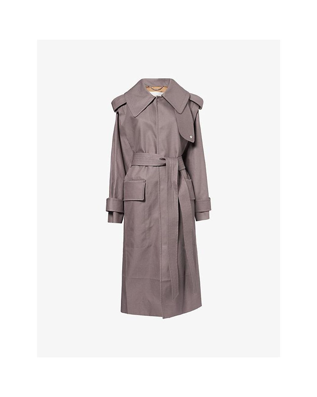 Victoria Beckham Brown Philippa Belted Cotton Trench Coat