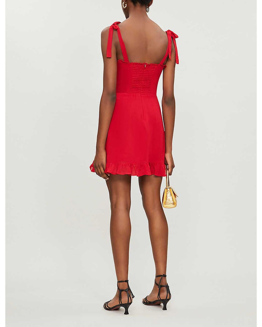 linen red mini dress Red Dress | Red Multi Linen Blend Floral Mini Dress