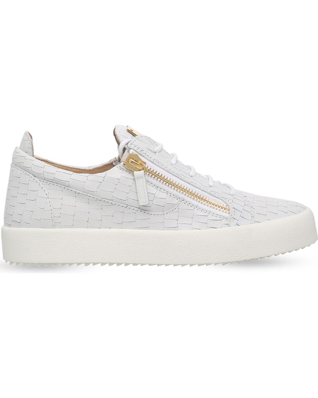Giuseppe Zanotti Frankie Croc-embossed Leather Trainers in White for Men | UK
