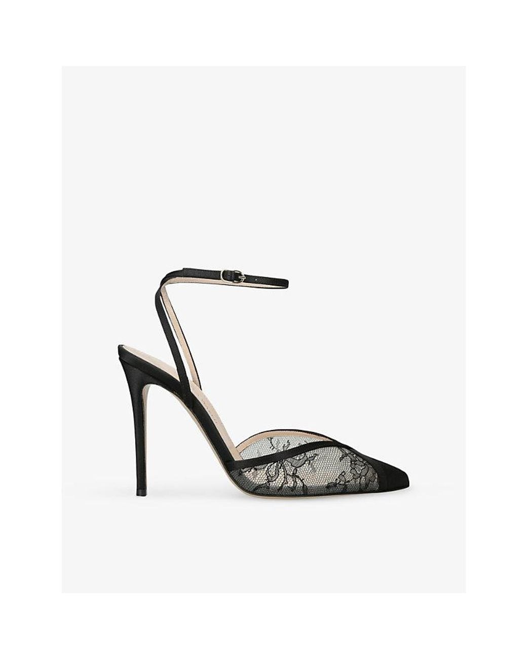 Andrea Wazen Black Lenny 105 Lace Heeled Courts