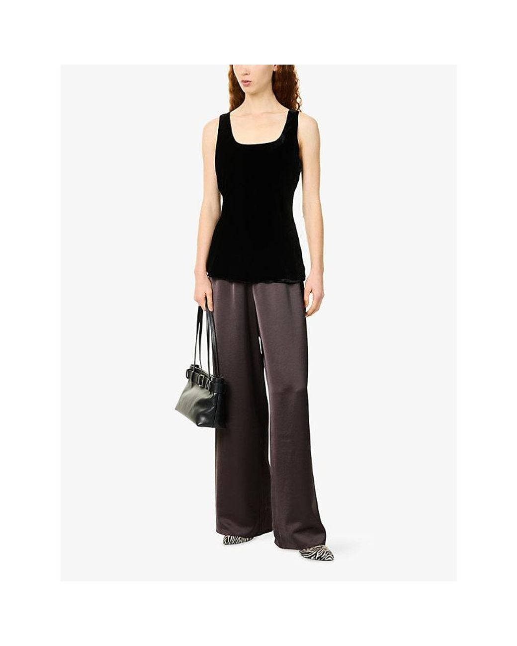 Jenni Kayne Purple Demi Elasticated Satin Trousers