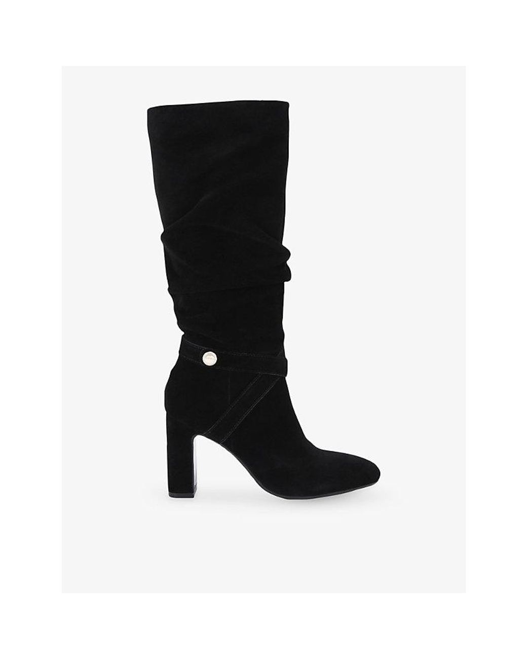 Carvela Kurt Geiger Black Jackpot Slouch Suede Knee-High Boots