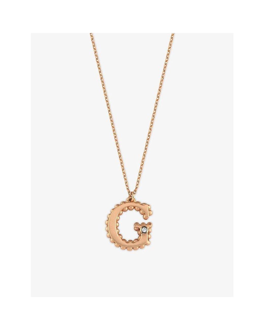 La Maison Du Couturier Metallic Selda Initial Large G 14Ct Rose- And Diamond Necklace