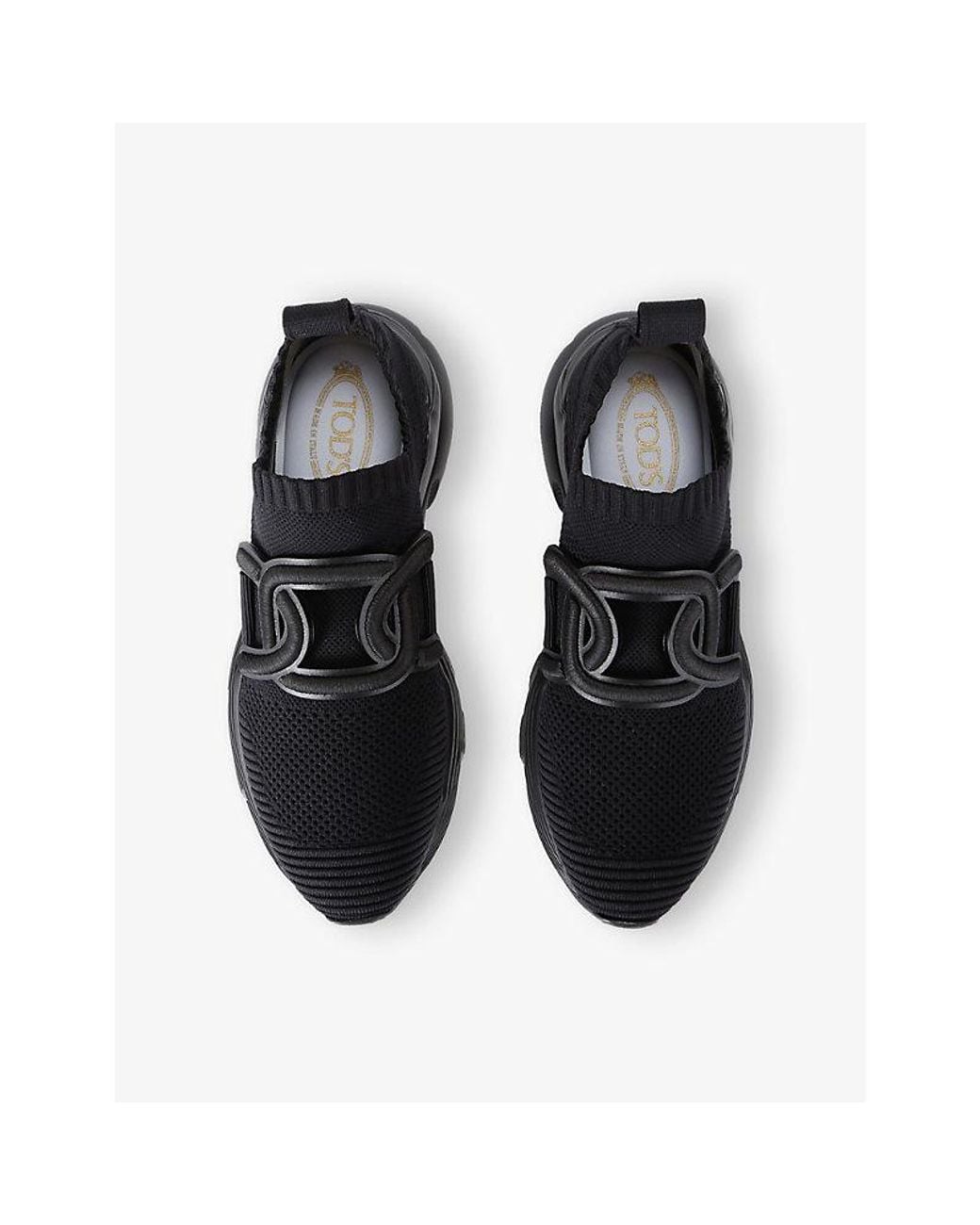 Tod's Black Sport Run 54C Knitted Low-Top Trainers