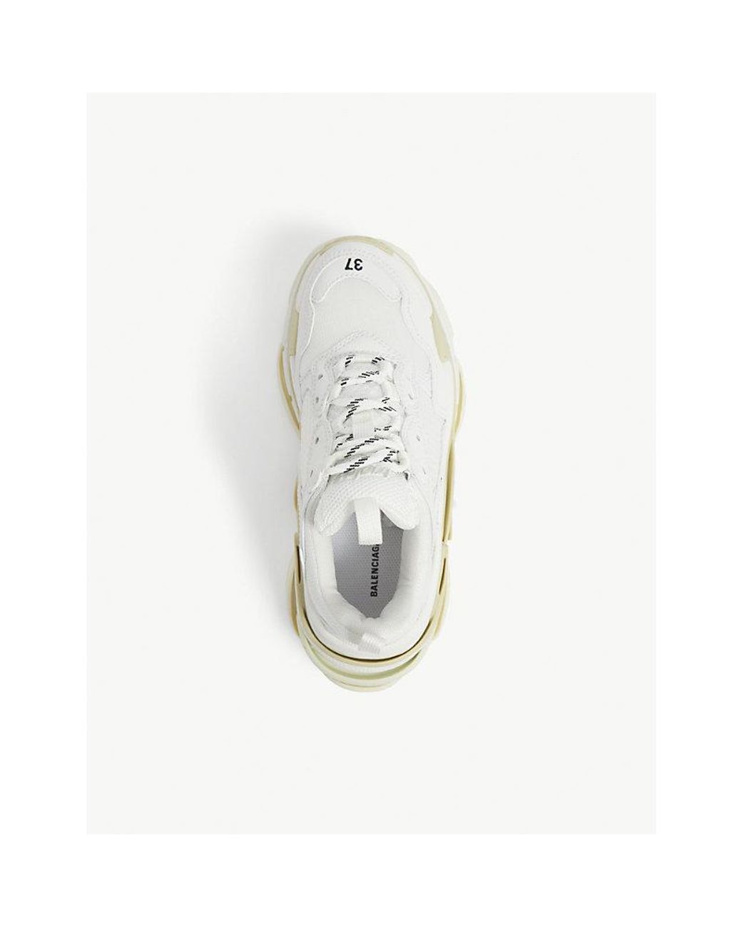 Balenciaga Triple S Suede And Mesh Trainers in White | Lyst