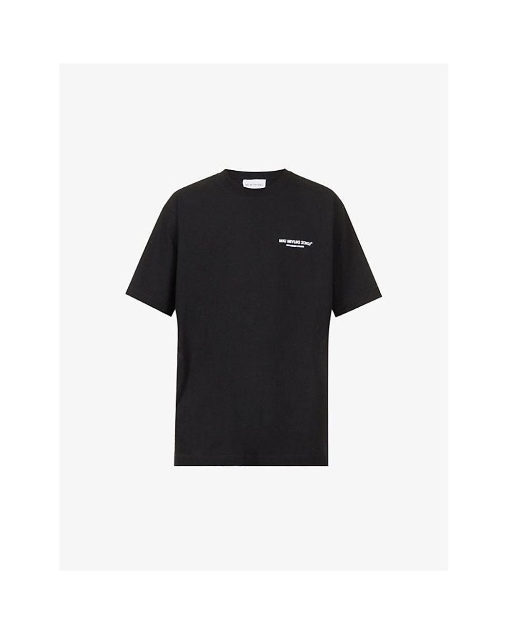 MKI Miyuki-Zoku Black Design Studio Brand-Print Organic-Cotton Jersey T-Shirt for men