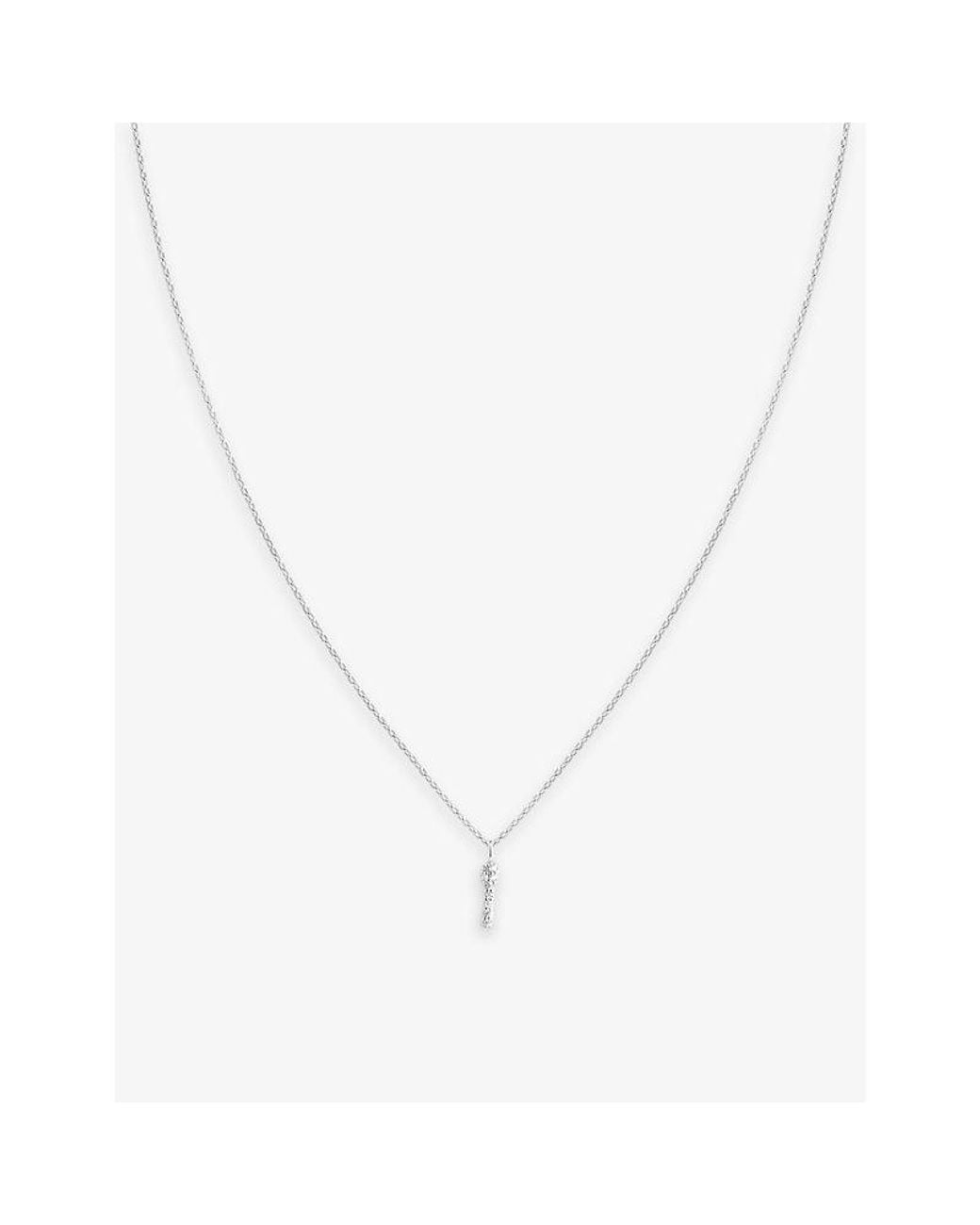 Astrid & Miyu Metallic 'I' Initial Cubic-Zirconia-Plated Sterling- Necklace