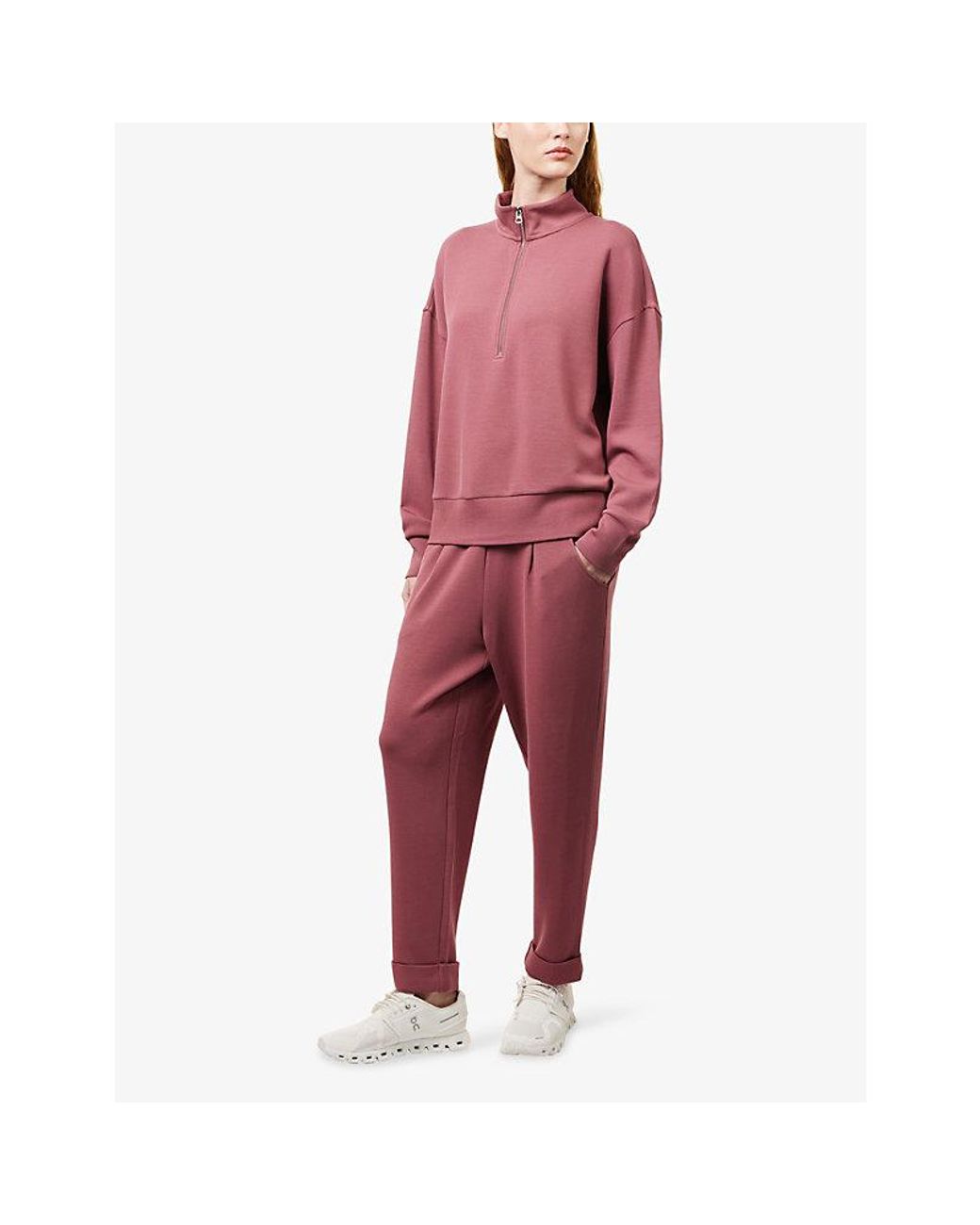 Varley Red Mavis Half-Zip Jersey Sweatshirt