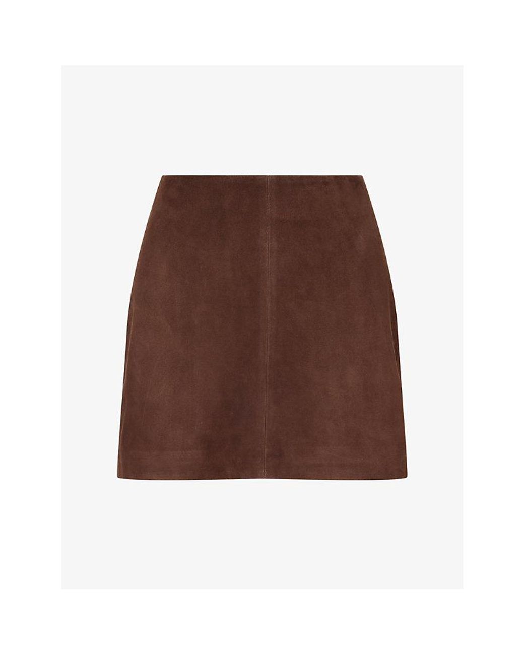 Arma Brown Melody Suede Leather Mini Skirt