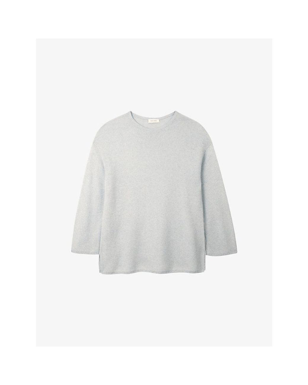 The White Company White Textured Stitch Wool-Blend Jumper