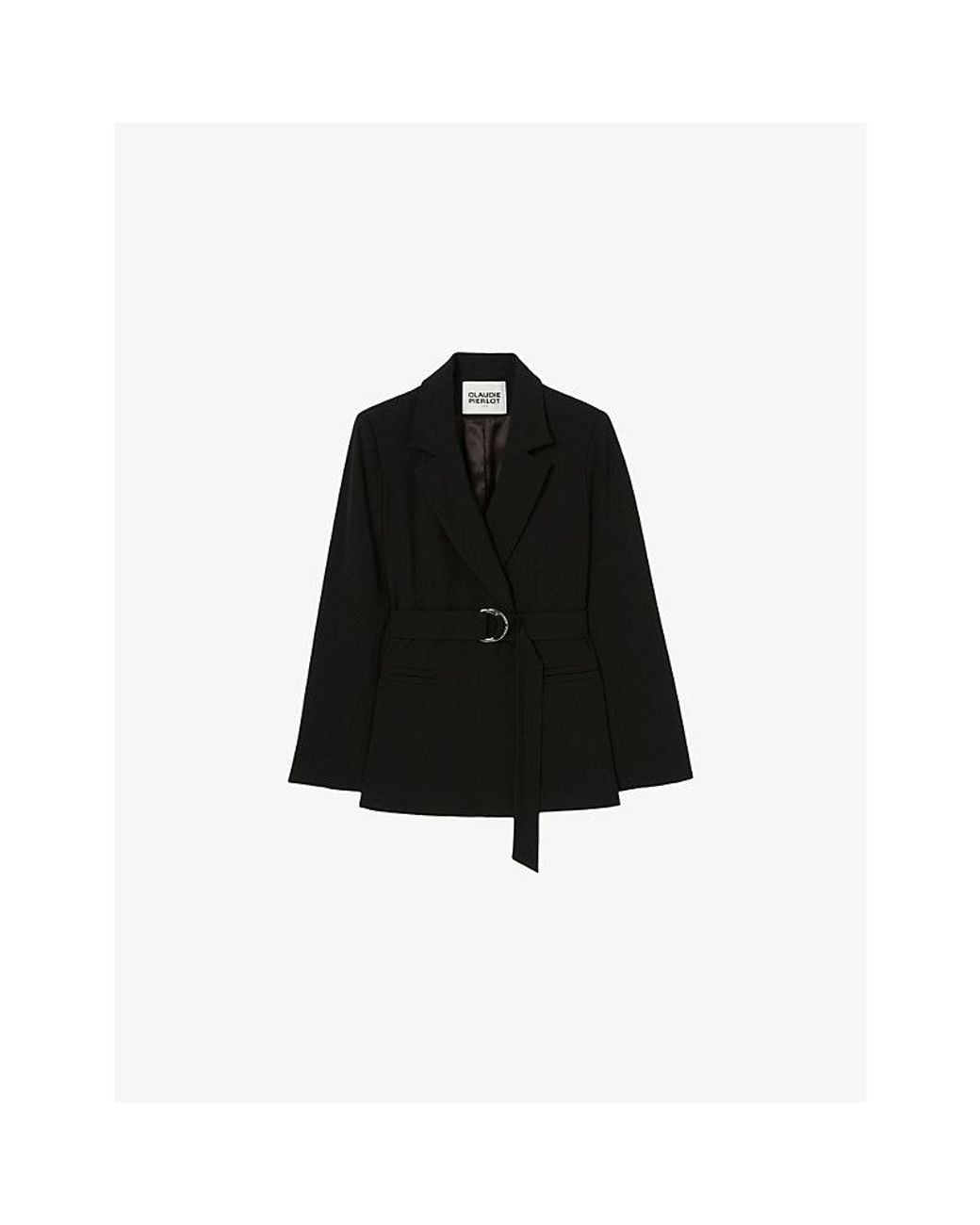 Claudie Pierlot Blue Buckled Regular-fit Crepe Blazer