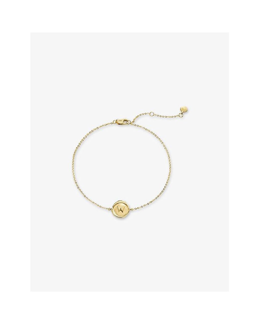 Monica Vinader White Initial W Stamp 18Ct-Vermeil Bracelet