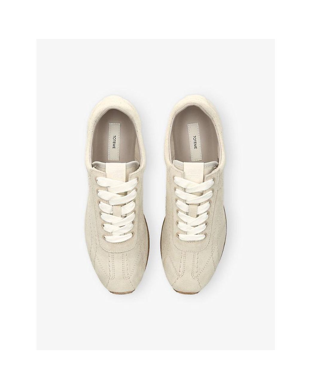 Totême White Flex Suede Trainers
