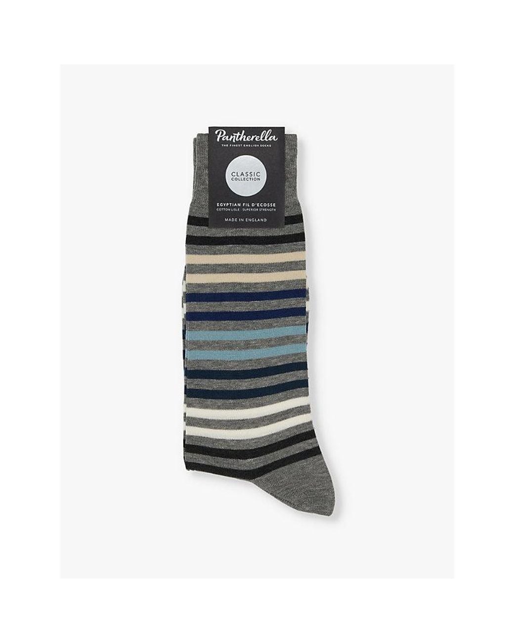 Pantherella Multicolor Kilburn Stripe Pattern Cotton-Blend Socks for men
