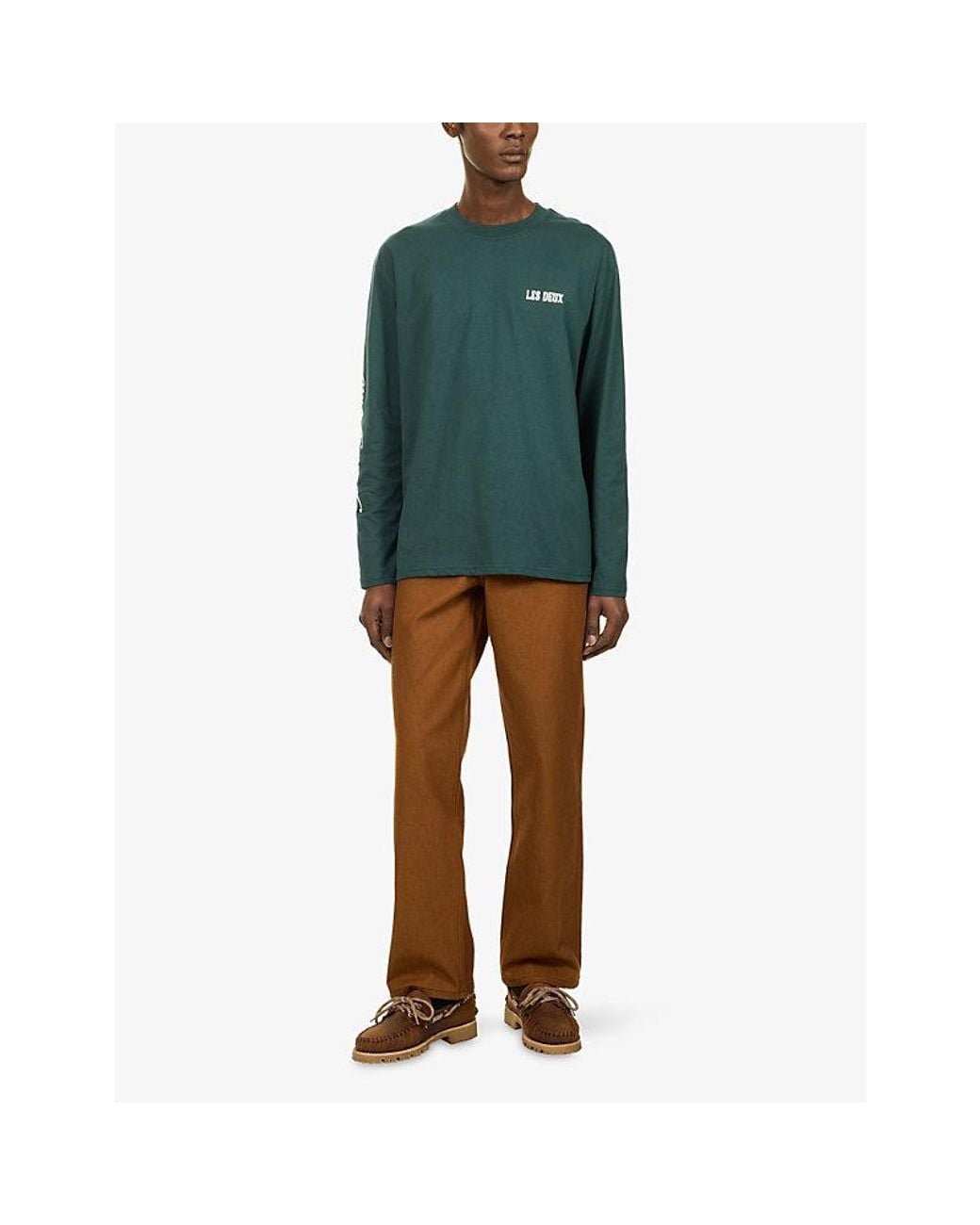 Les Deux Green Woods Long-Sleeve Cotton-Jersey T-Shirt for men