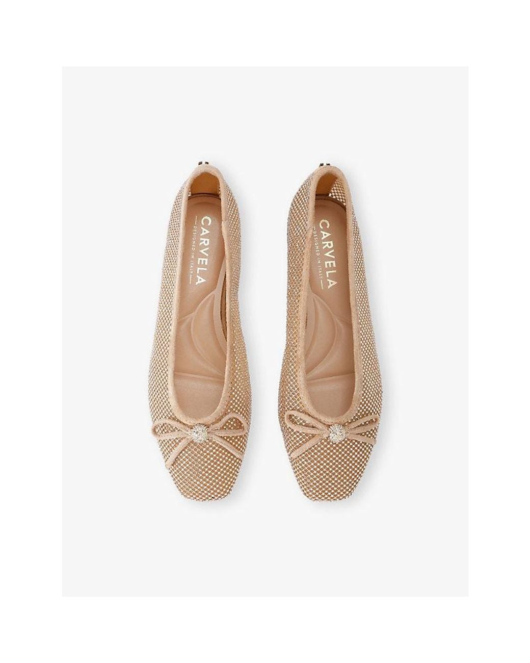 Carvela Kurt Geiger Natural Emilia Mesh Ballet Flats