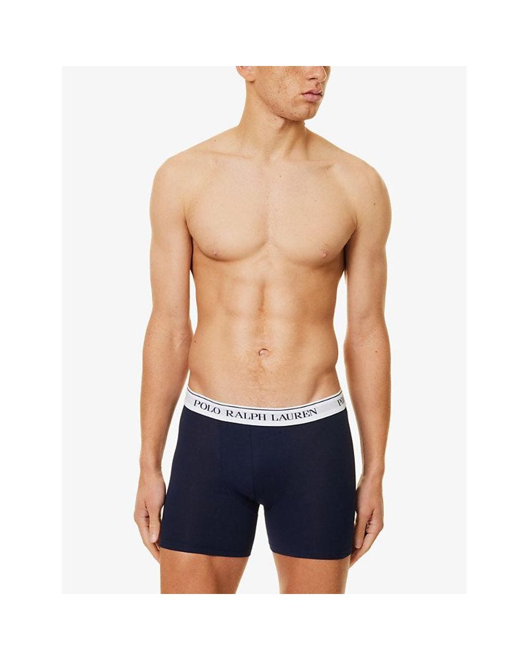 Polo Ralph Lauren Blue Pack Of Three Branded Cotton-Blend Stretch-Jersey Boxers for men