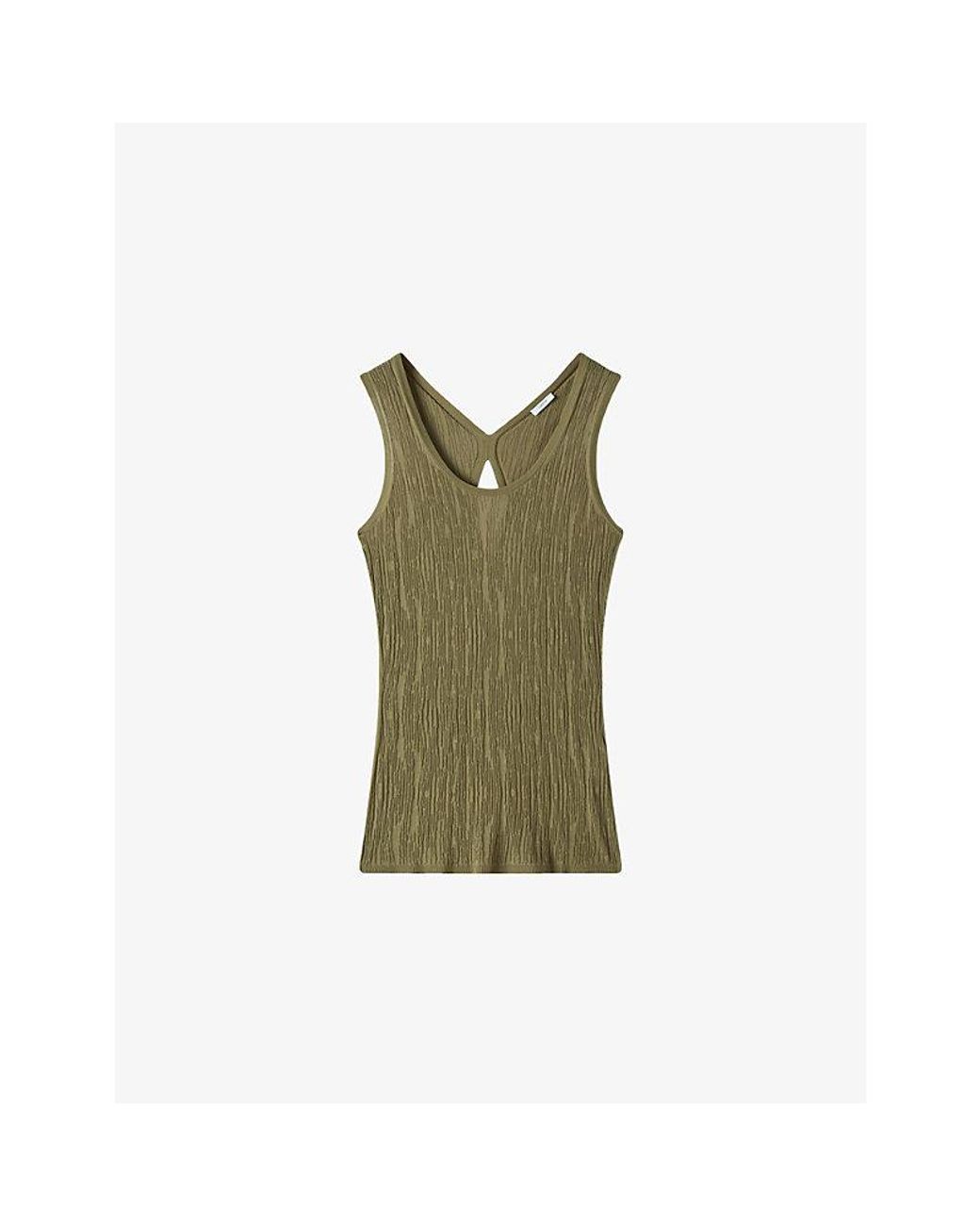 Joseph Green Bayt Round-Neck Crinkle Woven Tank