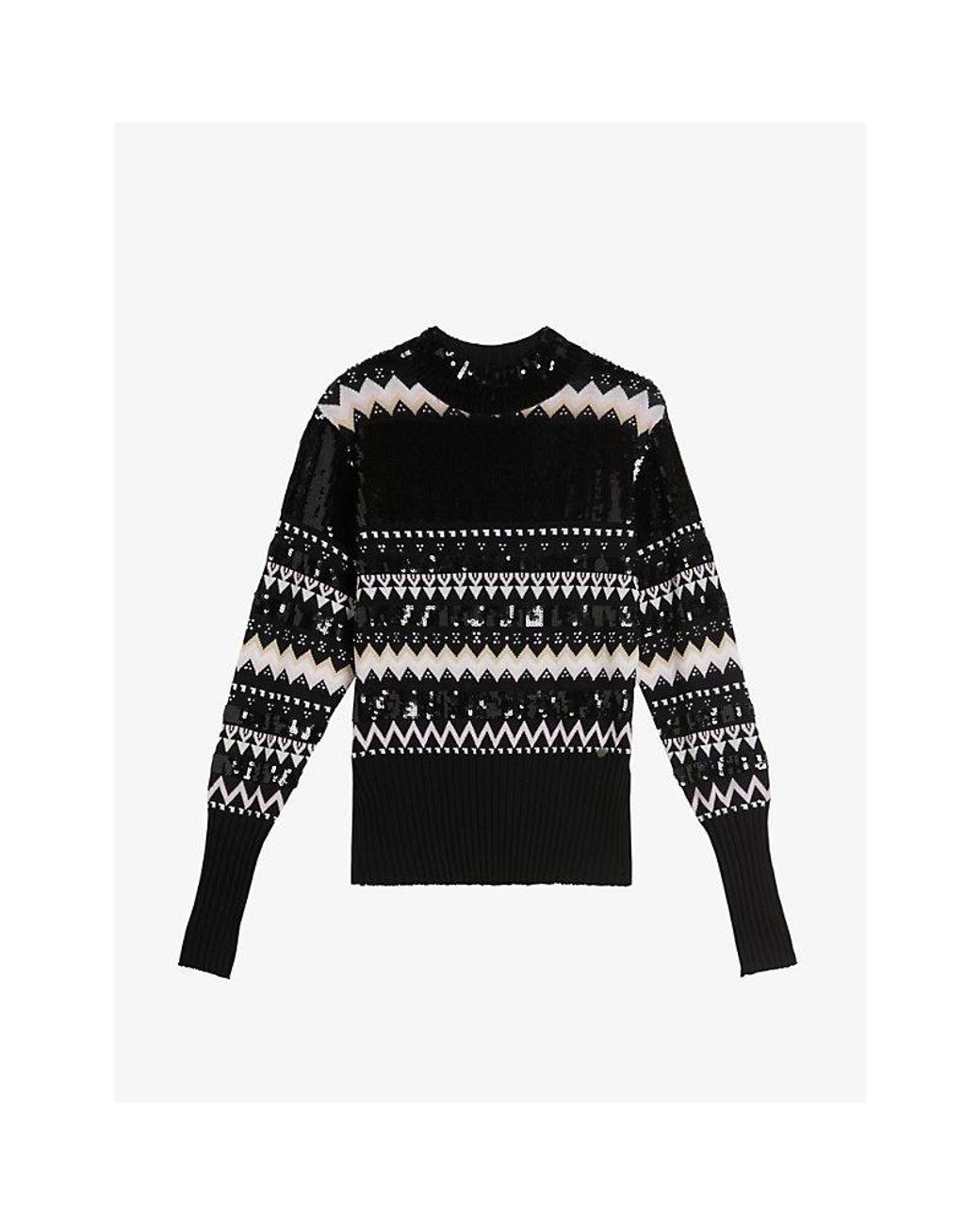 Ted Baker Emallly Branded Jacquard Knit Sweater