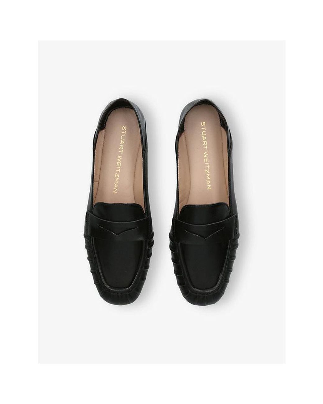 Stuart Weitzman Black Brooks Leather Loafers