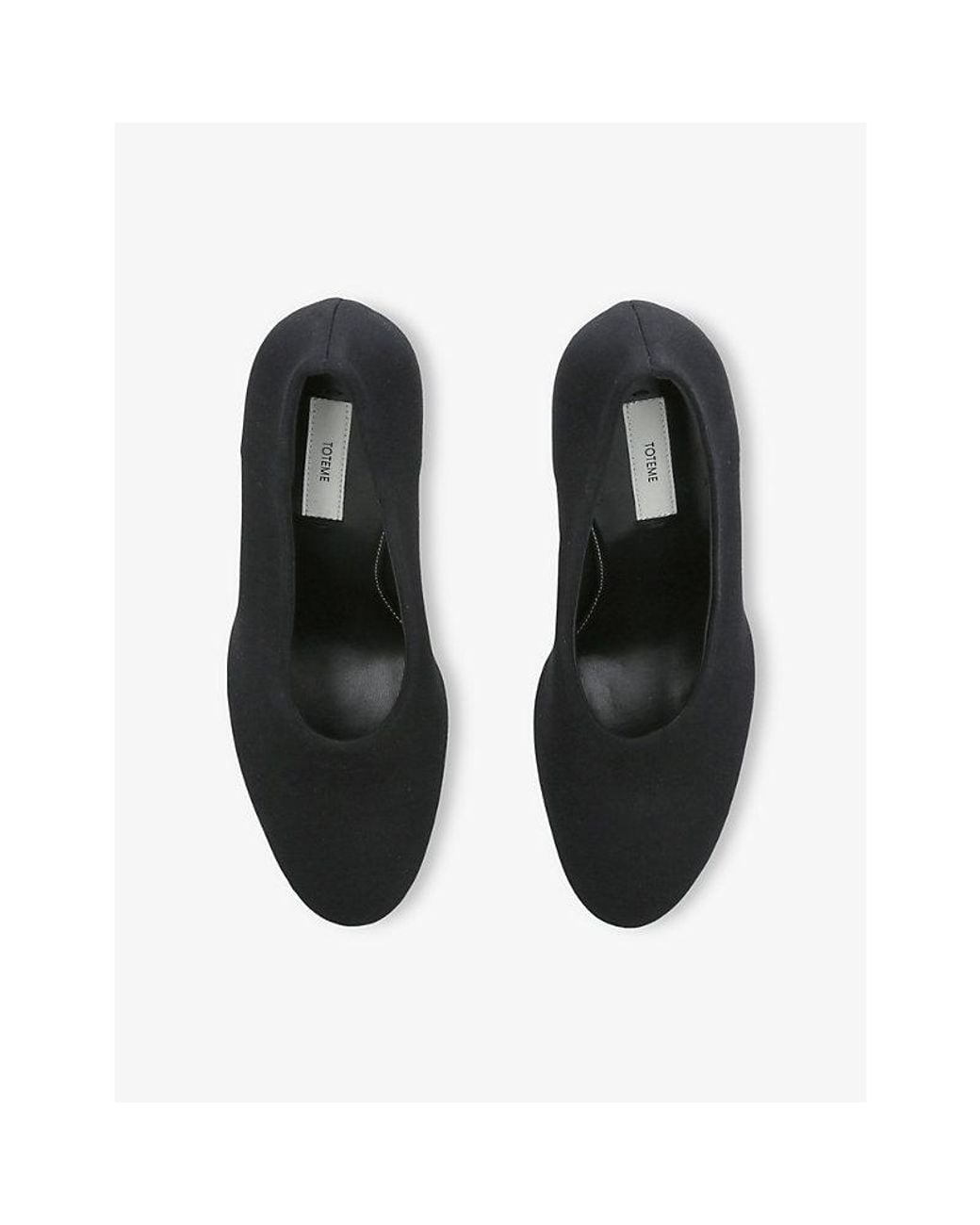 Totême Black Sculptural Faux-Suede Heeled Pumps
