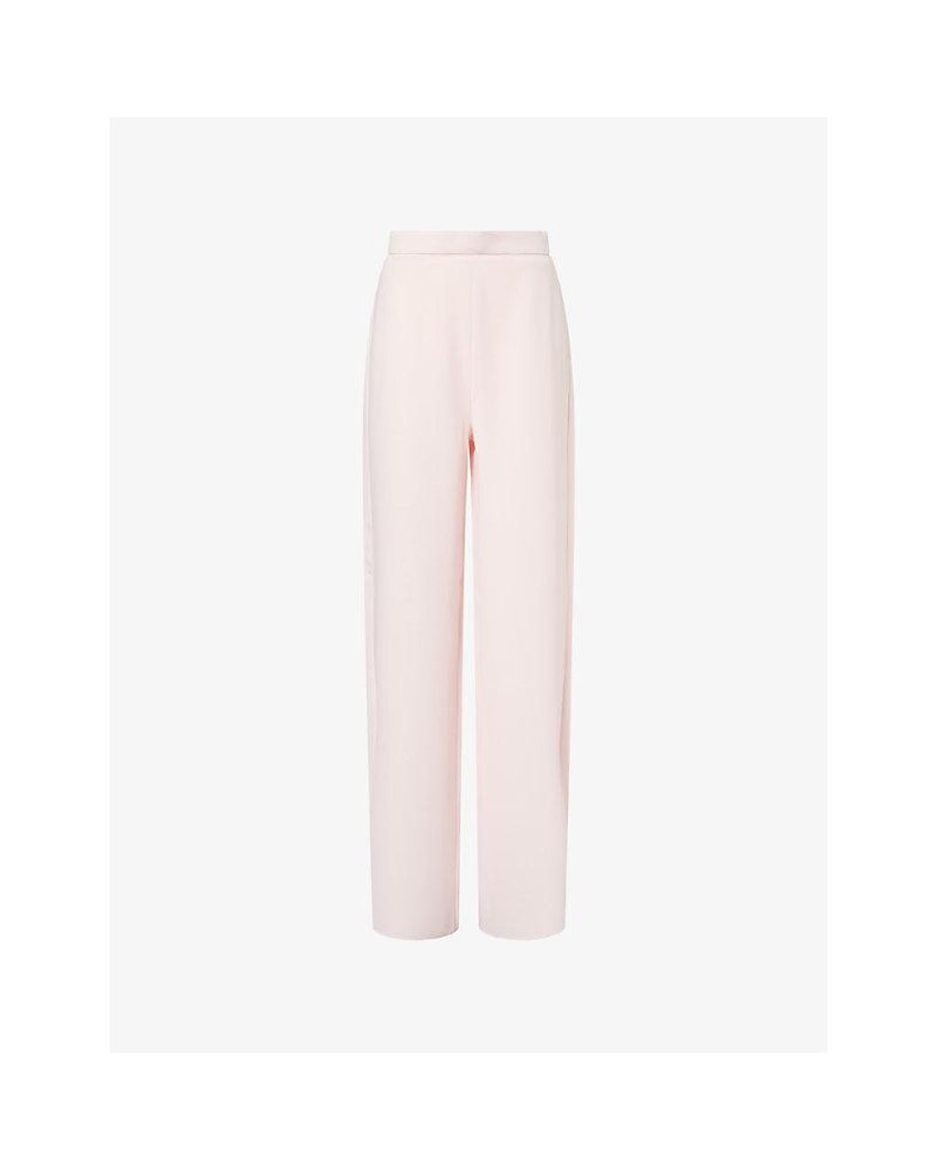 Max Mara Pink Cady Wide-Leg Woven Trousers