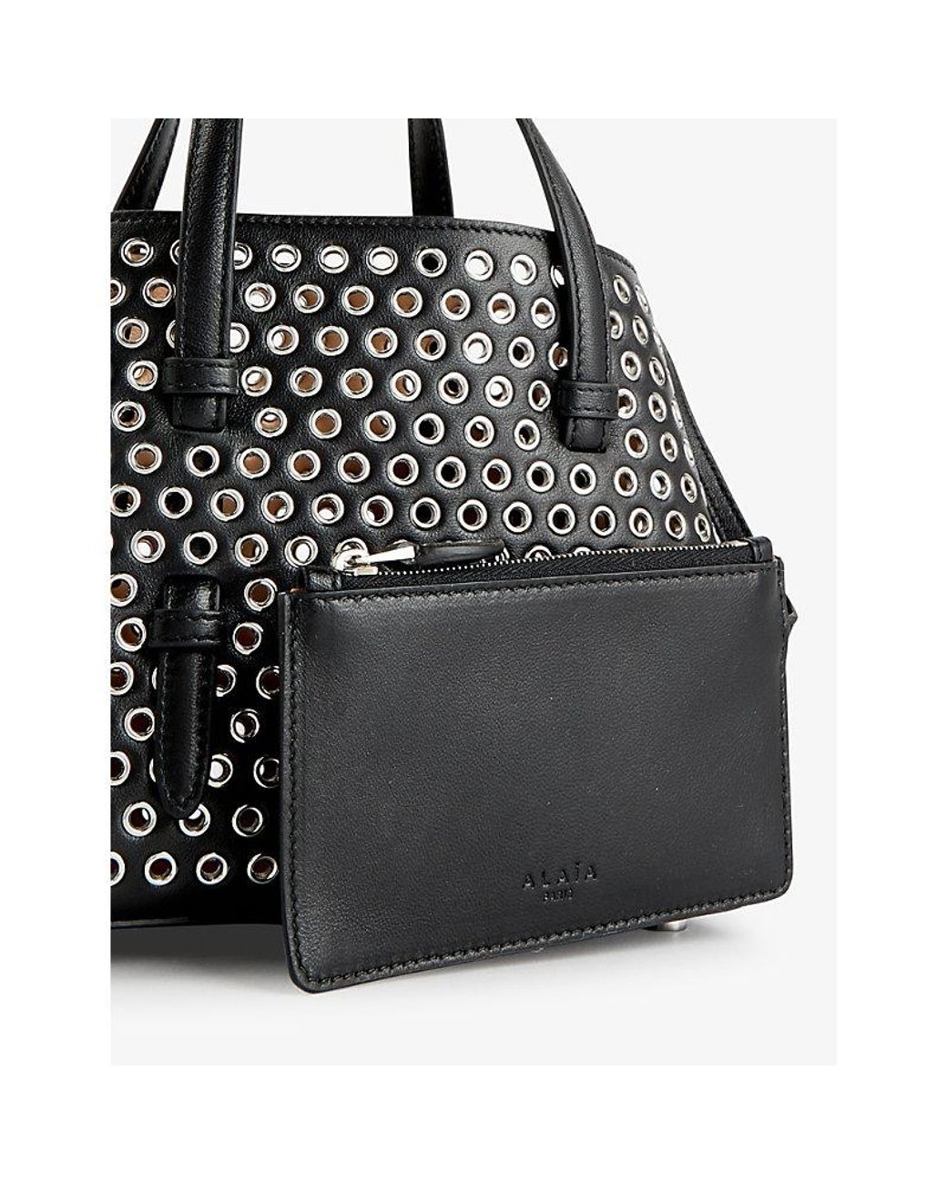 Alaïa Mina Studded Leather Top-handle Bag in Black | Lyst