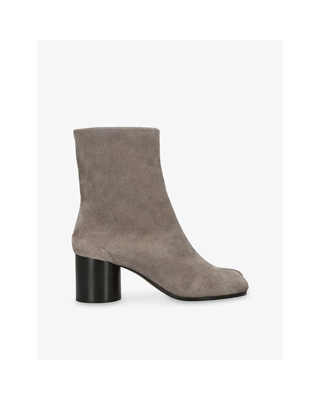 Maison Margiela Gray Tabi Split-Toe Suede Ankle Boots