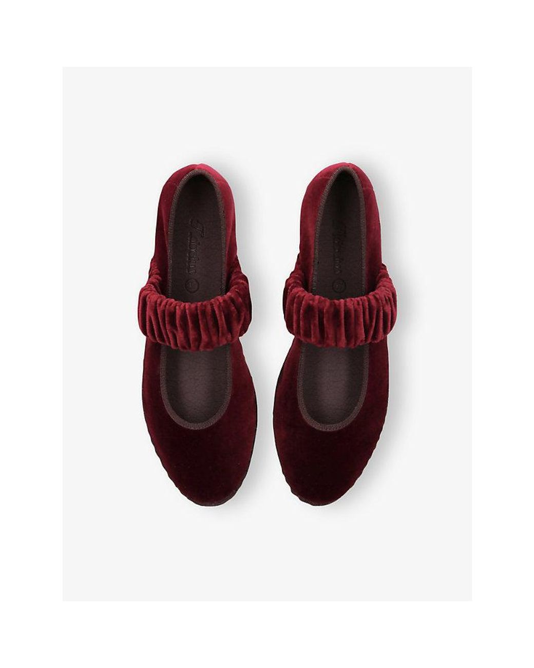 Flabelus Red Mafalda Velvet Ballet Flats