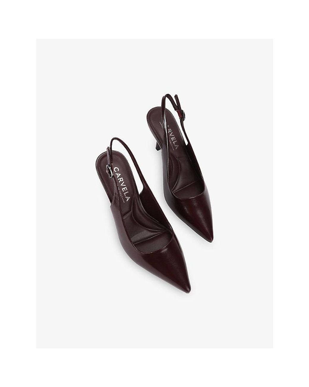 Carvela Kurt Geiger Brown Spirit Slingback Faux Leather Heeled Courts