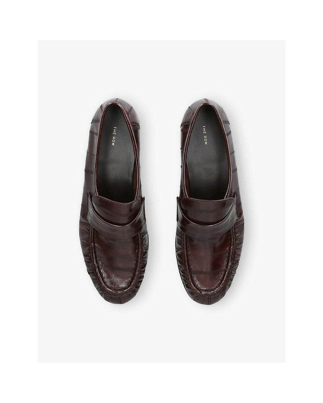 The Row Brown Soft Eel Leather Loafers