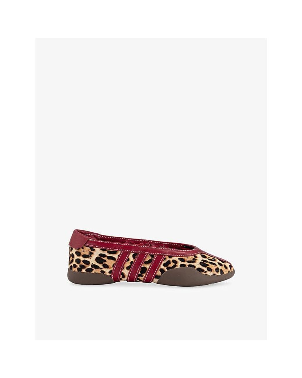 Adidas Red Taekwondo Mei Pony-Hair Ballet Flats