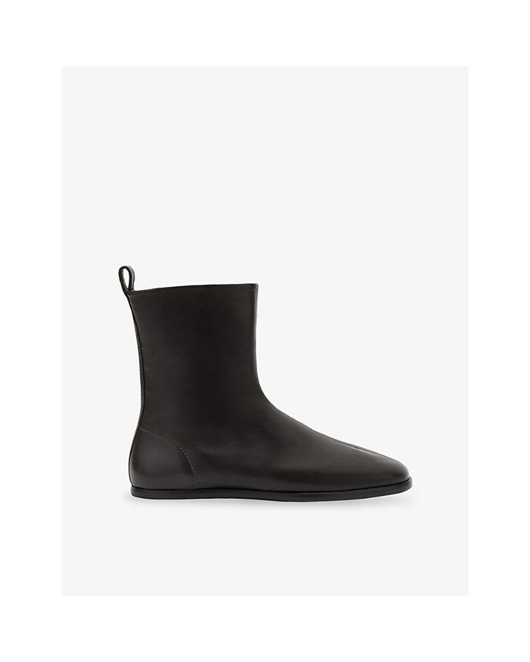 Soeur Black Cosma Flat Leather Ankle Boots