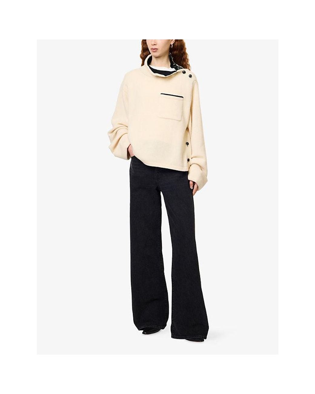 FRAME Blue The Loose Wide-Leg Low-Rise Denim Jeans