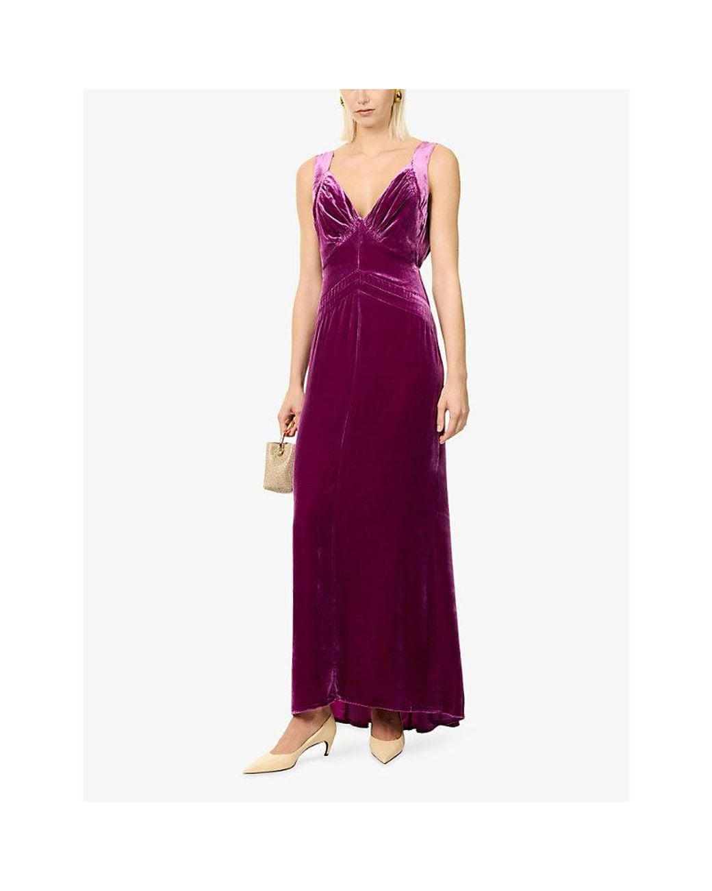 Reformation Purple X Alexa Chung Legacy Velvet Gown