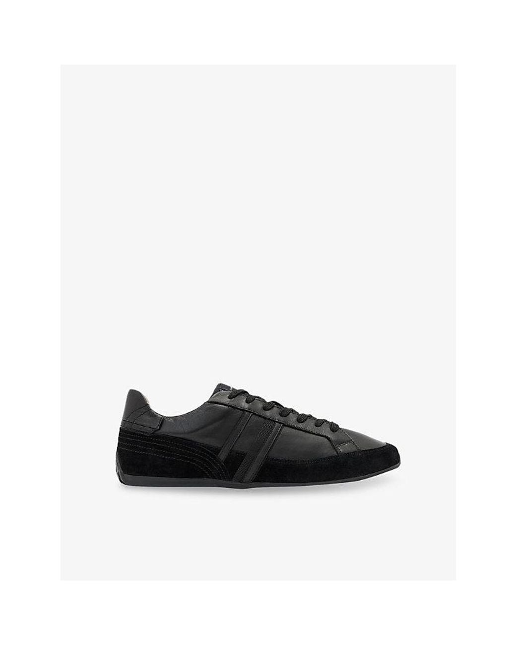 AllSaints Black Liam Suede And Leather Trainers for men