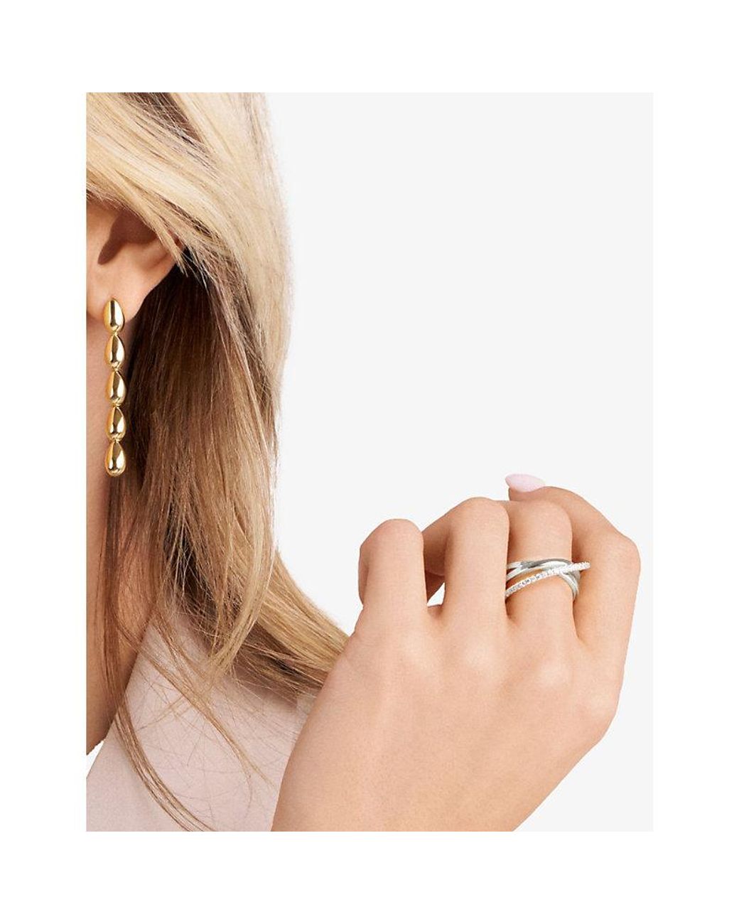 Sif Jakobs White Spirale Sterling- And Rhodium-Plated Zirconia Ring
