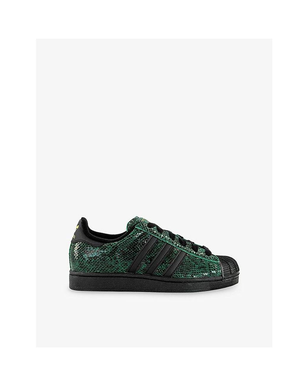 Adidas Green Superstar Ii Leather Trainers