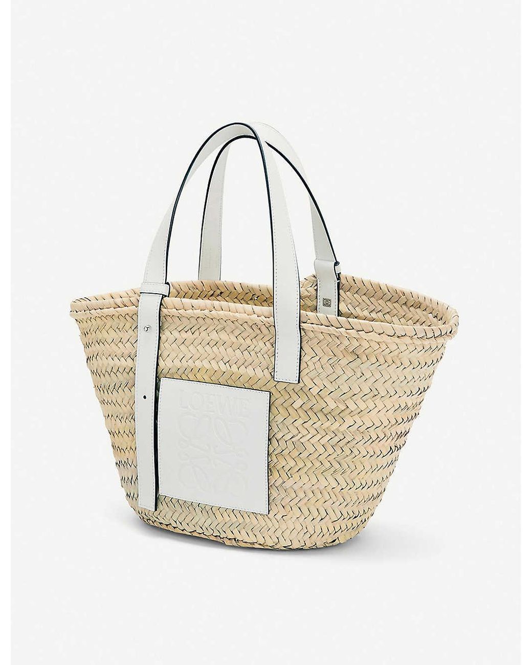 loewe raffia bolsa white