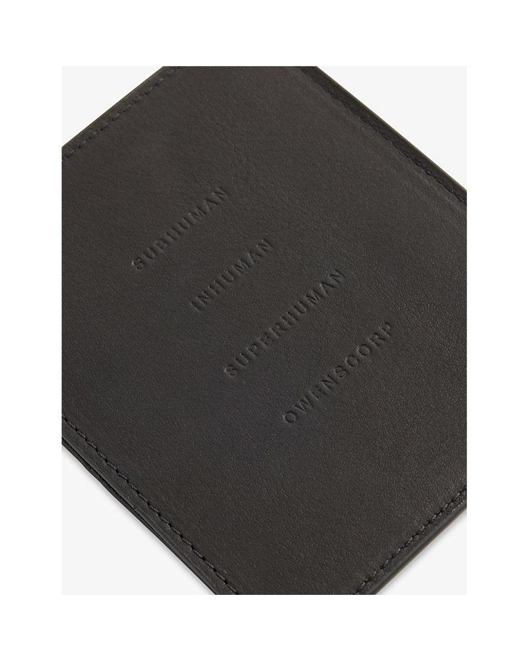 Rick Owens Black Square Leather Card Holder for men