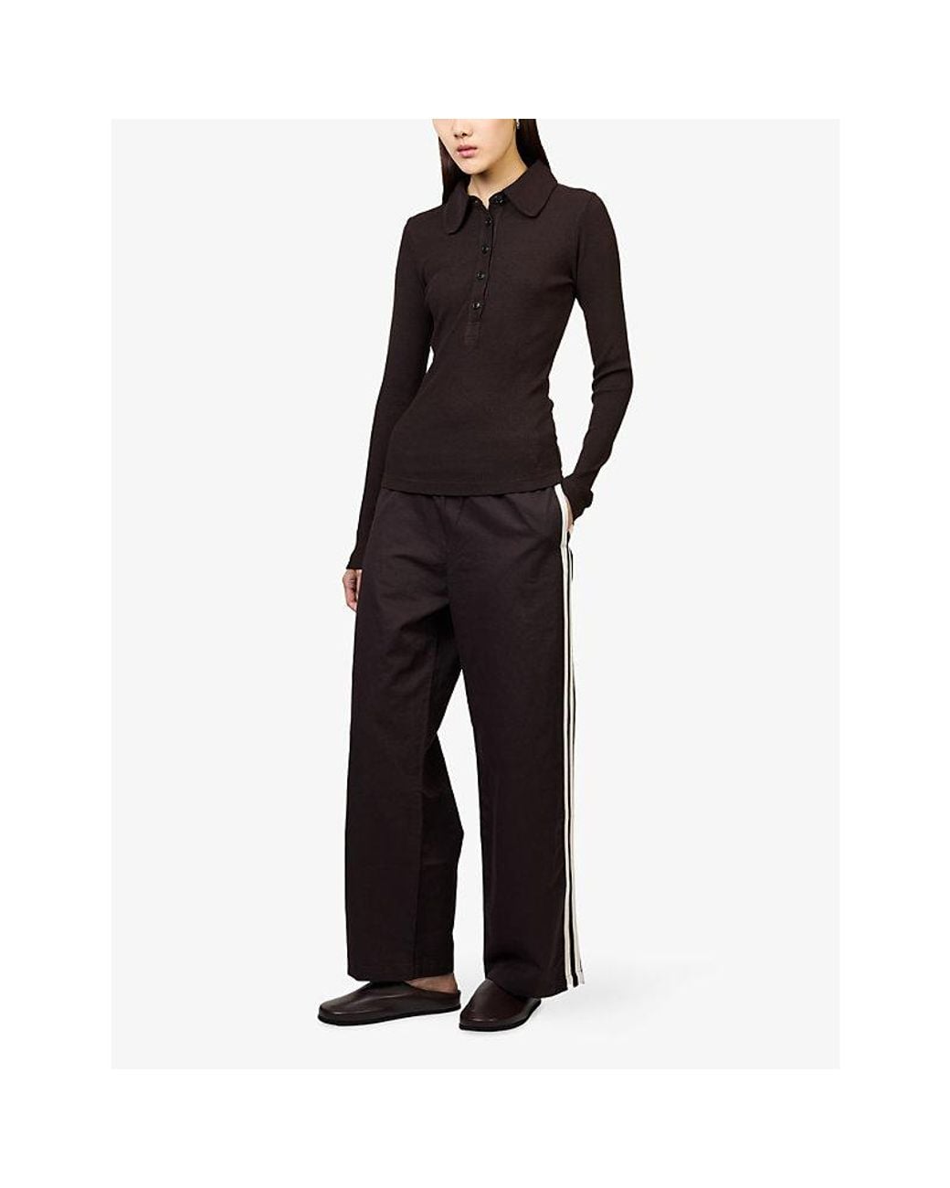 Citizens of Humanity Black Brea 60's Knit Polo Shirt