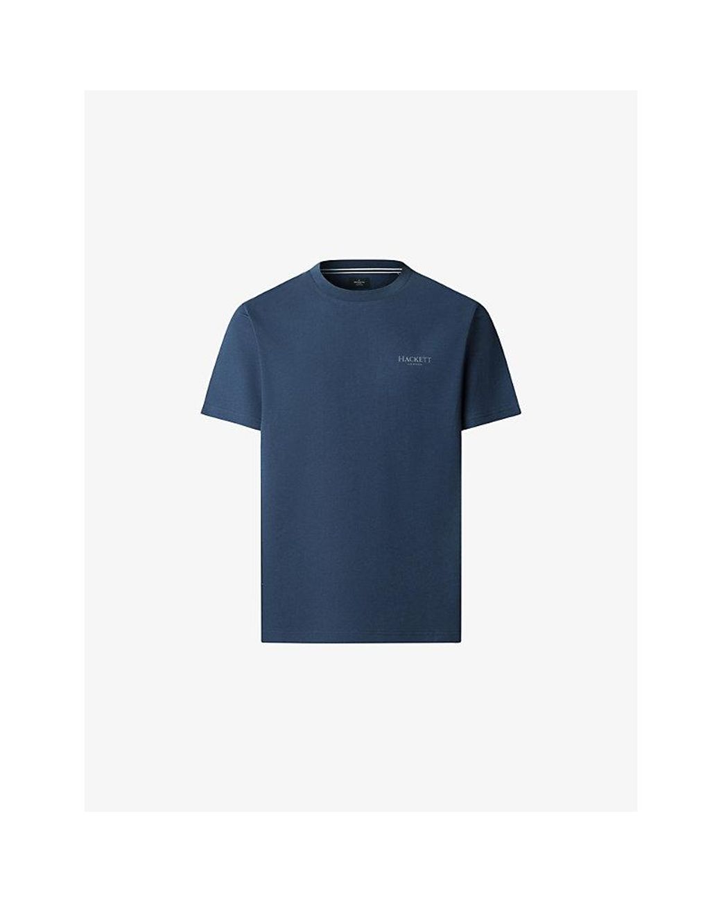 Hackett Blue Heritage Classic-Fit Brand-Print Cotton-Jersey T-Shirt