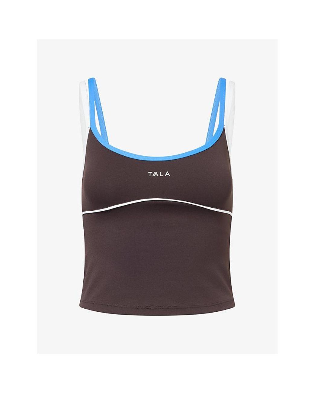 WE Are Tala Gray Skinluxe Contrast-Strap Jersey Vest Top