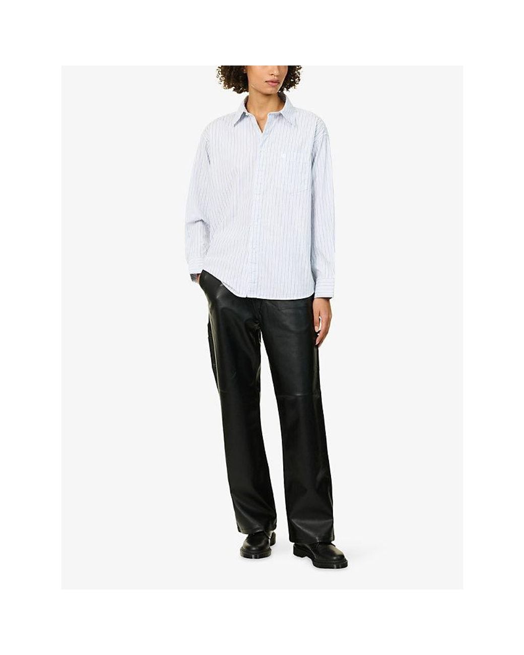Carhartt Black Arizona Straight-Leg Faux-Leather Trousers