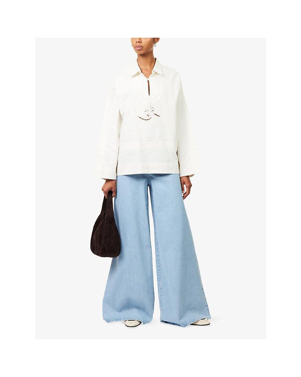 Max Mara Blue Wide-Leg High-Rise Denim Jeans
