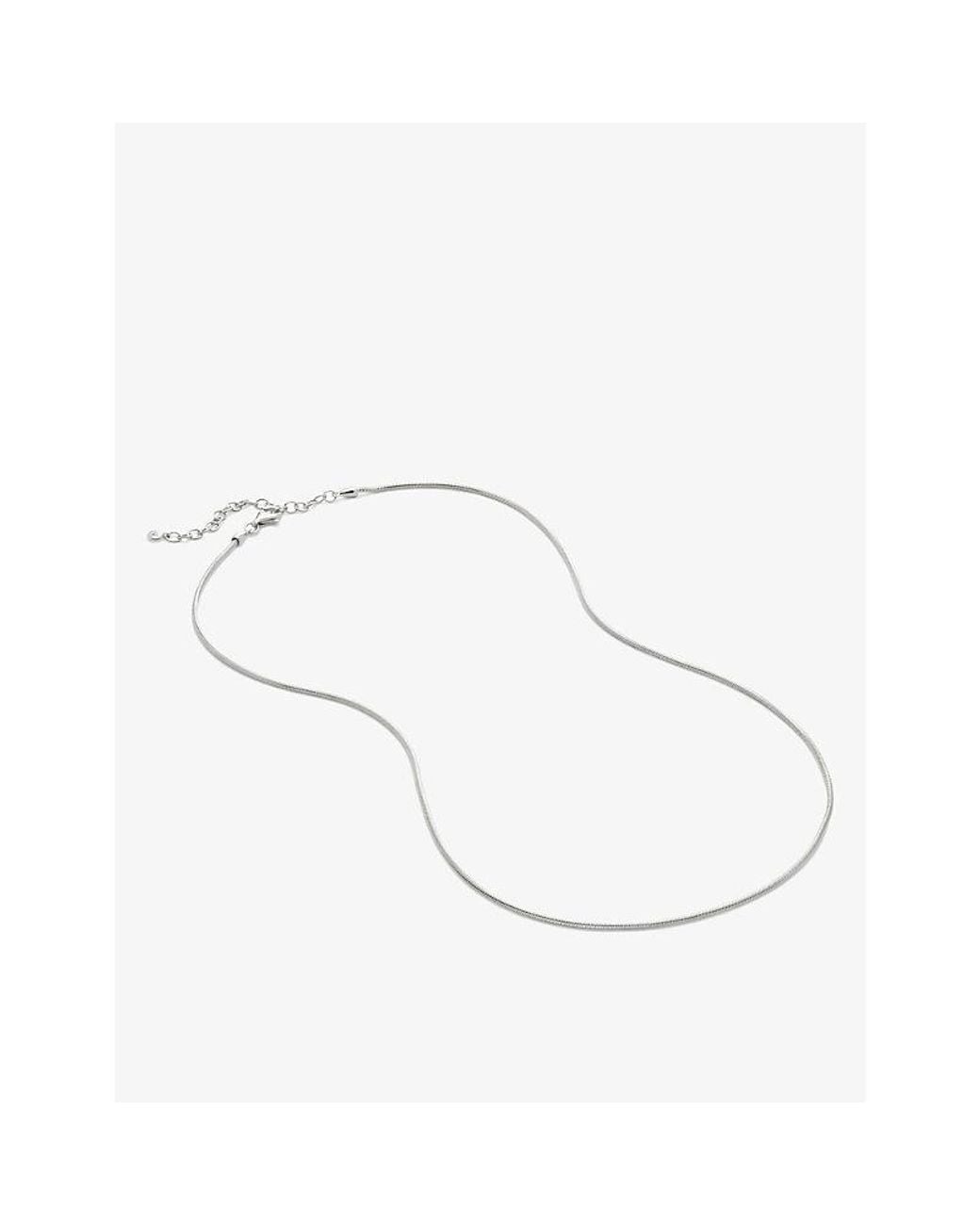 Monica Vinader White Thin Snake Sterling- Necklace