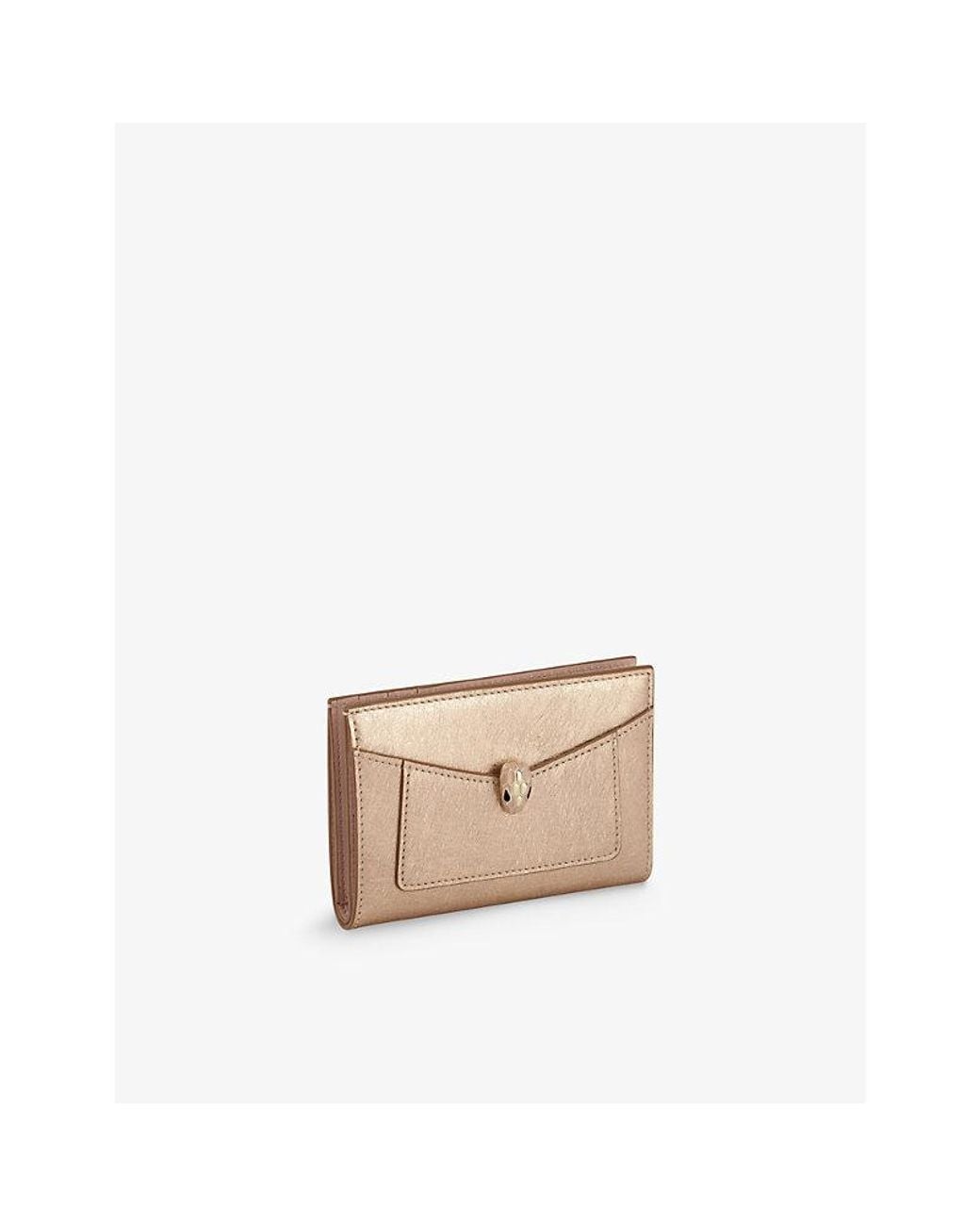 BVLGARI Natural Serpenti Forever Metallic-Leather Folded Card Holder