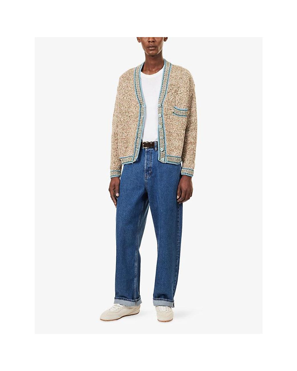 FRAME Blue Baggy Wide-Leg Denim Jeans for men