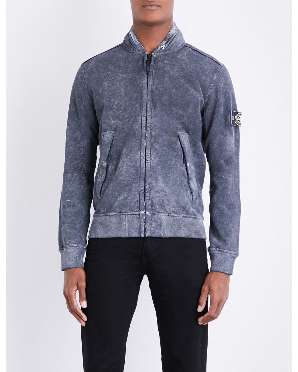 Dust Frost Cotton-jersey Hoody in Nero 
